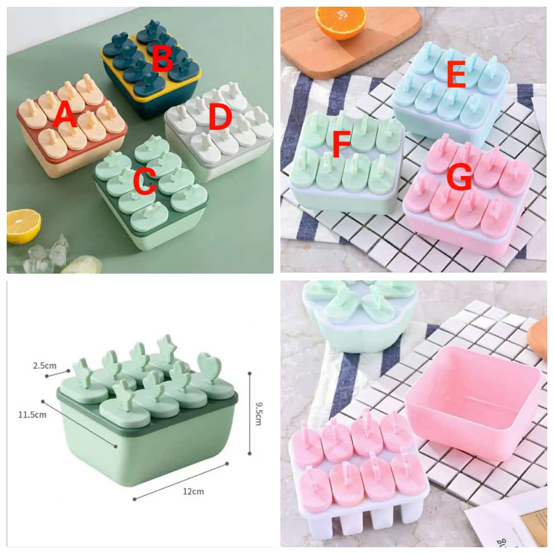 8pcs Ice Pop Mould – DIY Ice Cubes & Popsicles with Cover - Enkaji Households