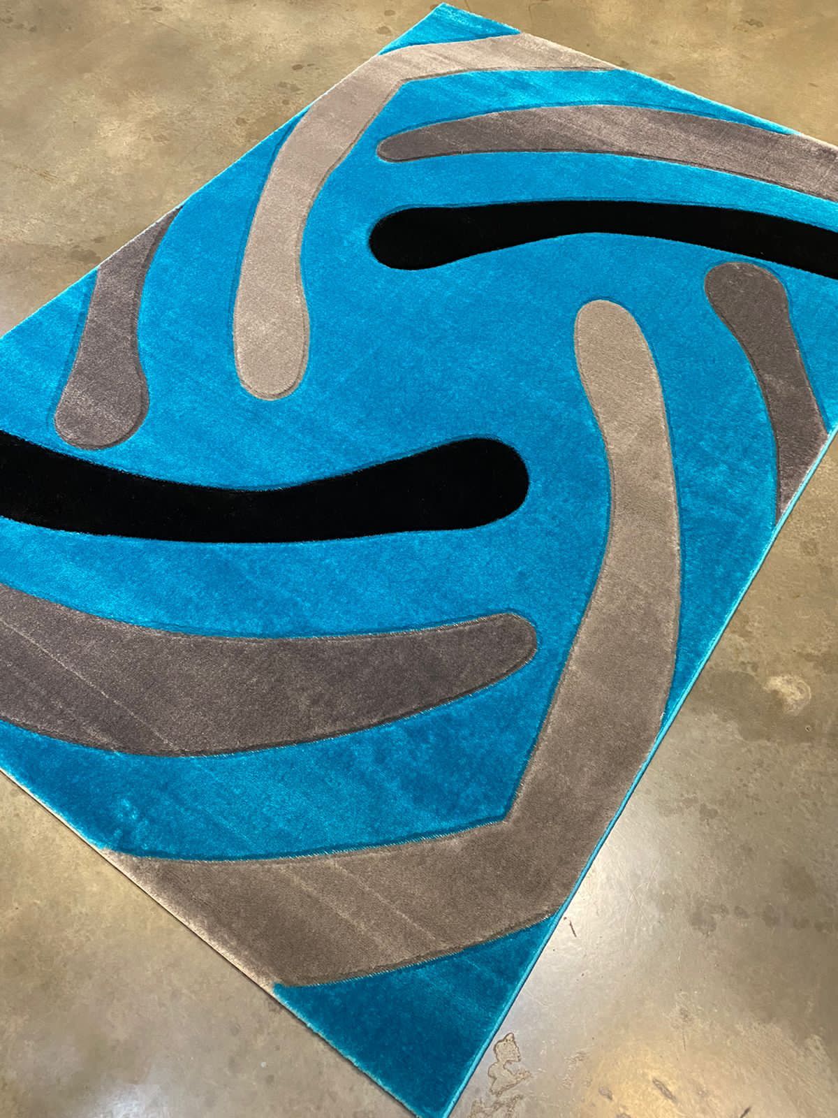 8x11 Modern Carpet Rug – Extra Large Geometric & Swirl Design - Enkaji Households