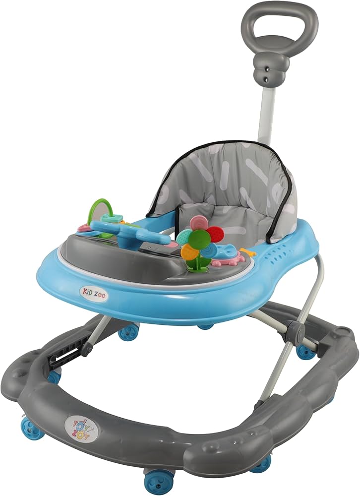 Baby Walker with Push Handle – Interactive Toy Tray & Adjustable Height - Enkaji Households