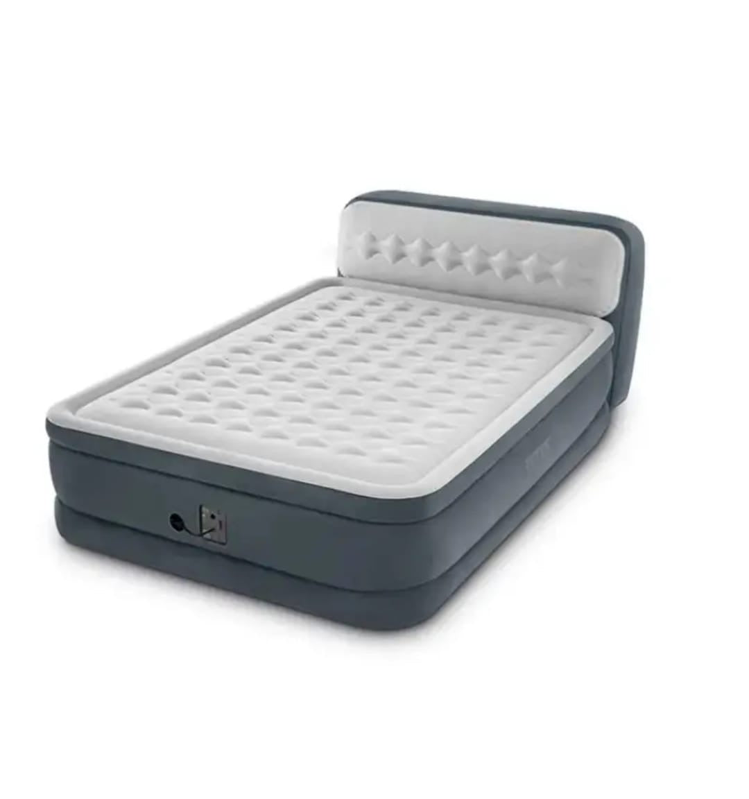 INTEX Dura Beam Airbed – Built - In Pump & Plush Headboard - Enkaji Households