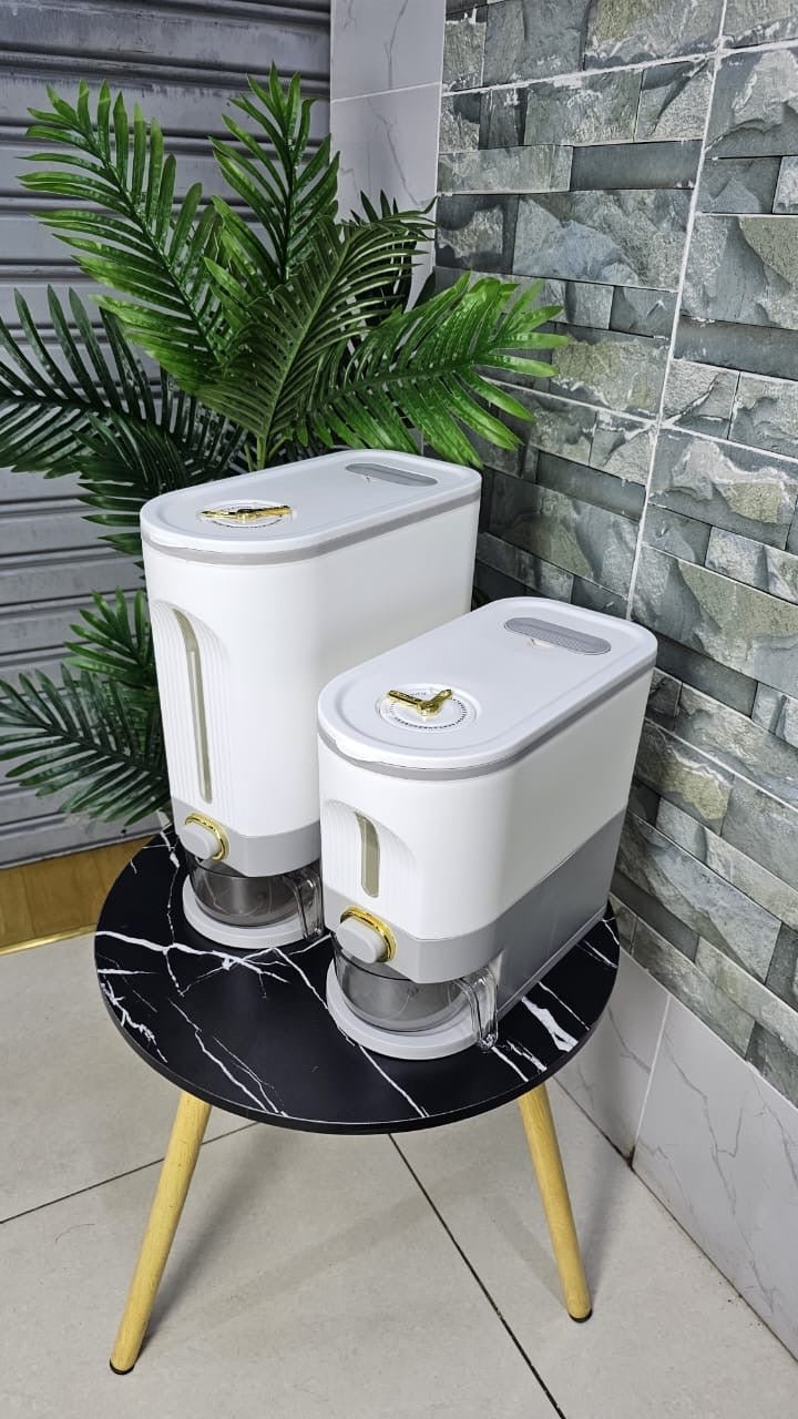 Large Rice Storage Box with Dispenser – 5L & 10L Leak - Proof Grain Container - Enkaji Households