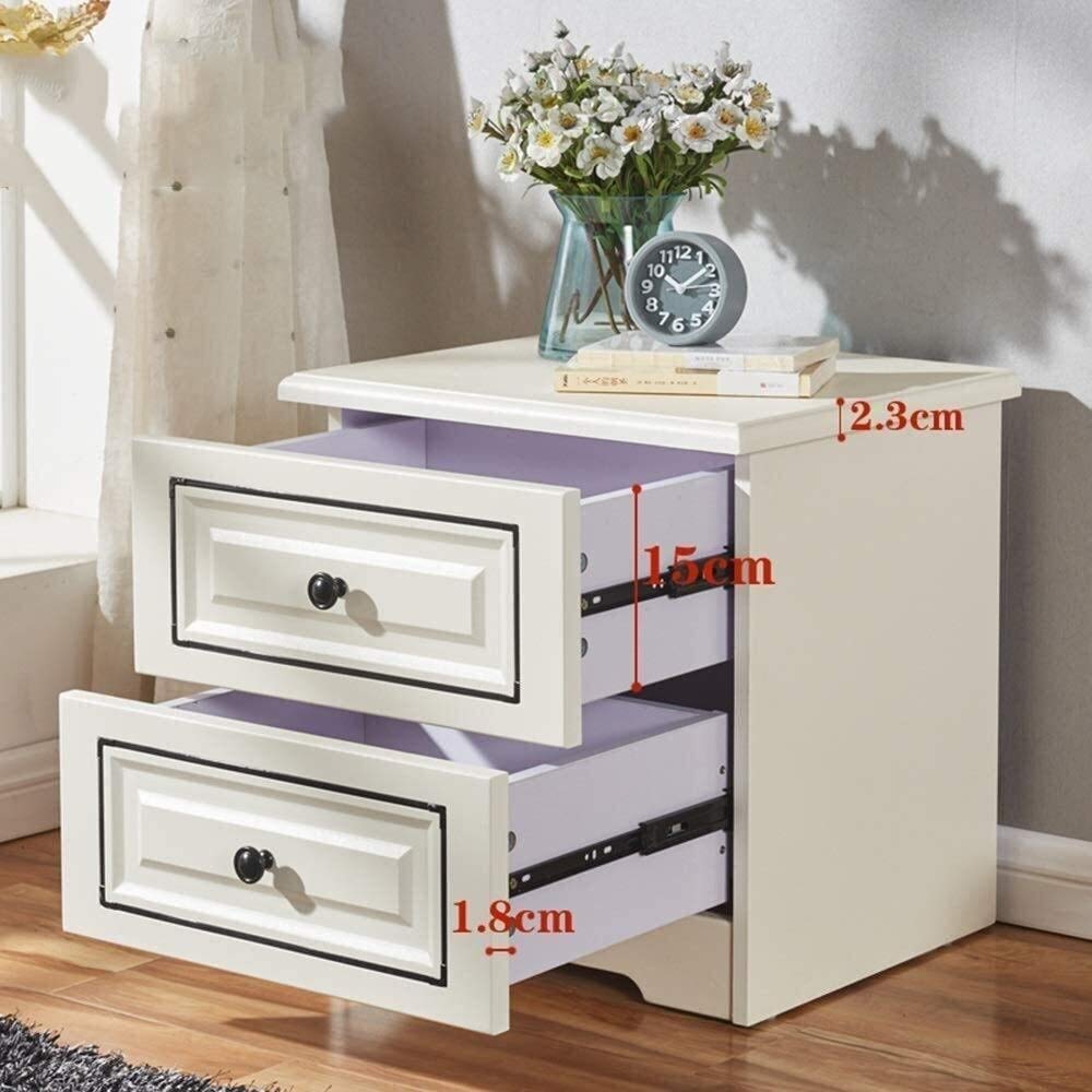 Nordic Luxury Double Drawer Bedside Cabinet - Enkaji Households
