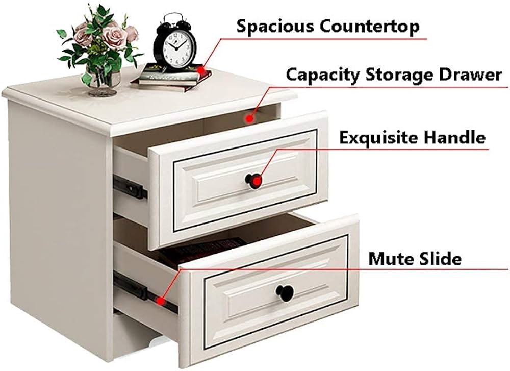 Nordic Luxury Double Drawer Bedside Cabinet - Enkaji Households