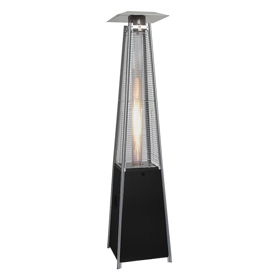 Pyramid Gas Patio Heater – Outdoor Flame Tower with Glass Tube & Wheels - Enkaji Households