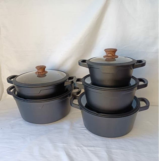 10 - piece Concave Cooking Pot Set - Enkaji Households