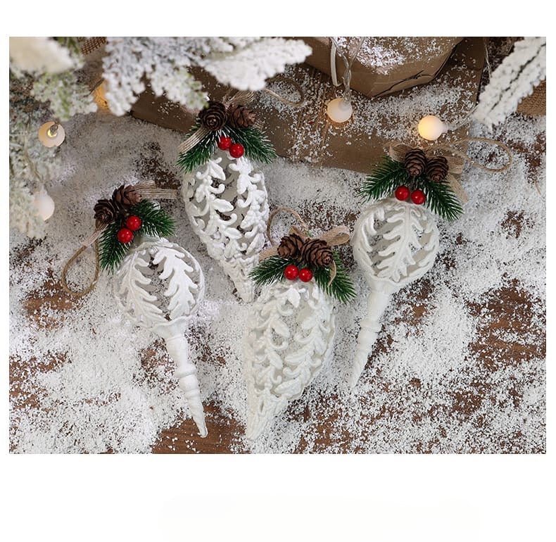 2 - piece Christmas White Conch Pendants - Enkaji Households