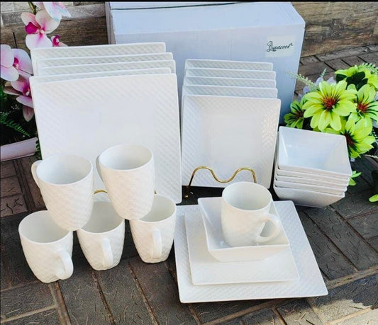 24 - Piece Ceramic Dinner Set - Enkaji Households