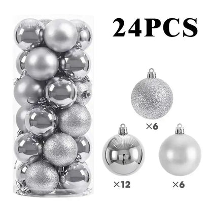 24 - Piece Christmas Ball Set - Enkaji Households