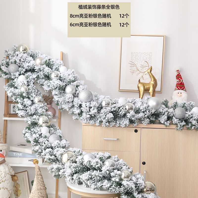 2.7M Christmas Pine Garland with Snow Flocking – Festive Artificial Greenery - Enkaji Households