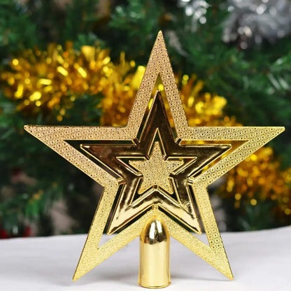 2pc Holiday Atmosphere Plating Christmas tree Top Star Garland Accessories - Enkaji Households