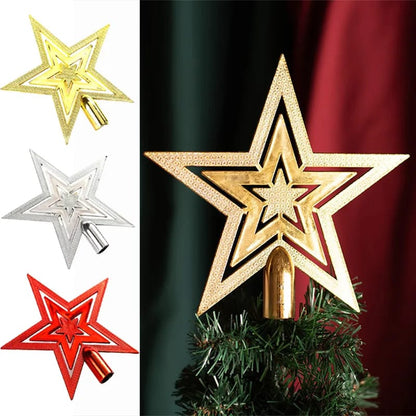 2pc Holiday Atmosphere Plating Christmas tree Top Star Garland Accessories - Enkaji Households