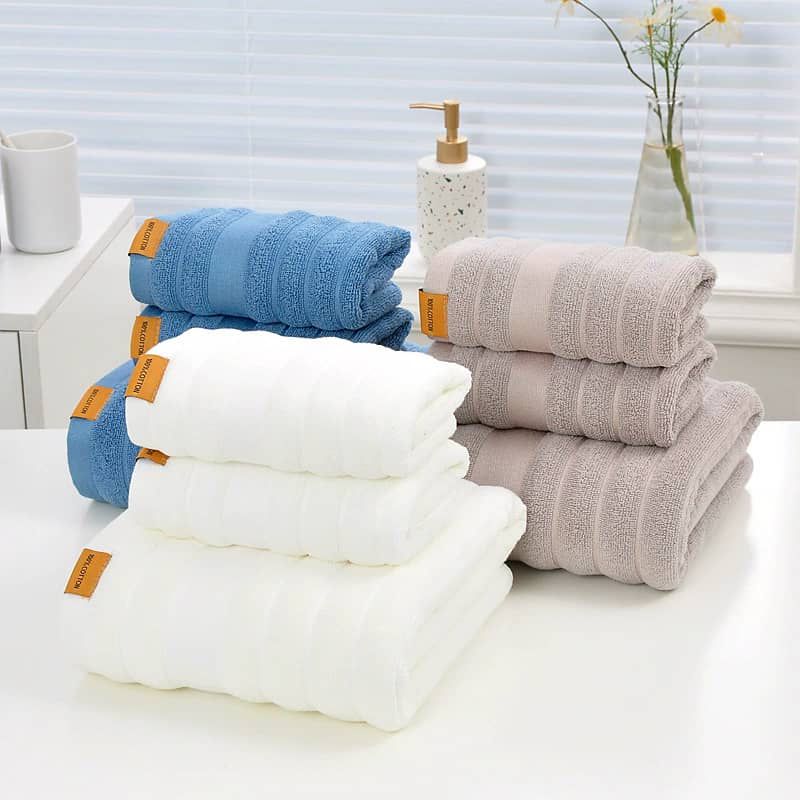 3 - Piece Bath Towel Set – Soft and Highly Absorbent - Enkaji Households