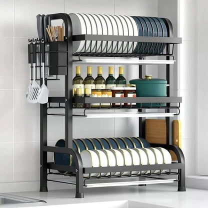 3 tier dish rack with cutlery holder & Chop Board Holder - Enkaji Households