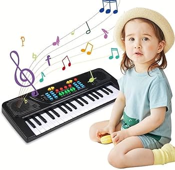 37 - Key Portable Electronic Piano Keyboard With Microphone - Battery Powered/USB Dual Use, Educational Music Toy For 3 - 7 Year Old Boys And Girls, Birthday And Christmas Gift With Carrying Case - Enkaji Households