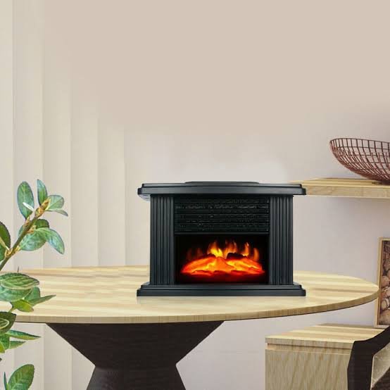 3D Electric Fireplace Smokeless Desktop Warm Air Heater - Enkaji Households