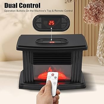 3D Electric Fireplace Smokeless Desktop Warm Air Heater - Enkaji Households