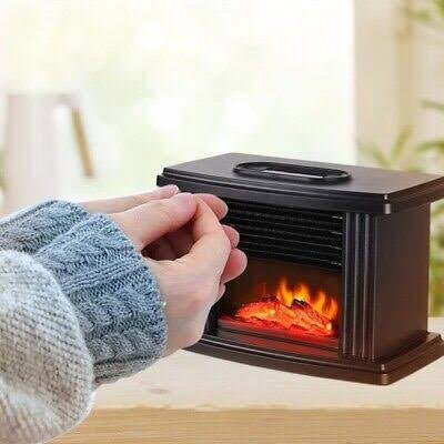 3D Electric Fireplace Smokeless Desktop Warm Air Heater - Enkaji Households