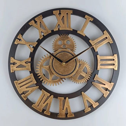 3D Roman Vintage Gear Pocket Wall Clock - Enkaji Households