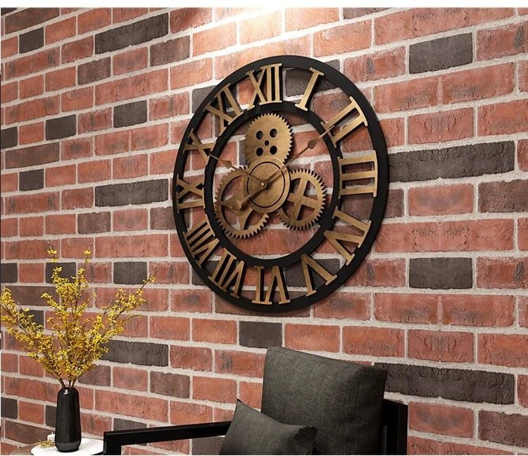 3D Roman Vintage Gear Pocket Wall Clock - Enkaji Households