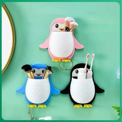 3pc Creative Penguin Holder – Wall - Mounted Organizer with Drain Hole - Enkaji Households