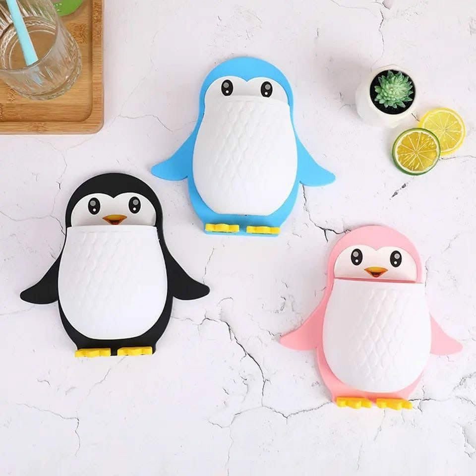 3pc Creative Penguin Holder – Wall - Mounted Organizer with Drain Hole - Enkaji Households