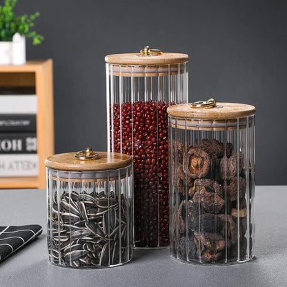 3pcs Set Glass Storage Jars - Enkaji Households