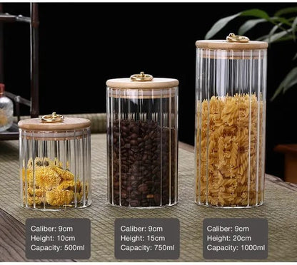 3pcs Set Glass Storage Jars - Enkaji Households