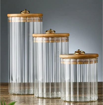 3pcs Set Glass Storage Jars - Enkaji Households