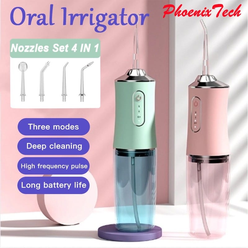 4 nozzles Teeth and braces cleaning solution New Dental Water Jet Irrigator 1400rpm Teeth Cleaner 3 Modes Oral Hygiene Cleaning machine - Enkaji Households