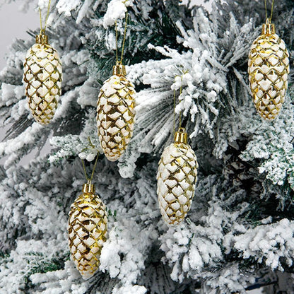 5 - Piece Christmas Painted Pine Cone Ball Pendants – Festive Tree Decorations - Enkaji Households