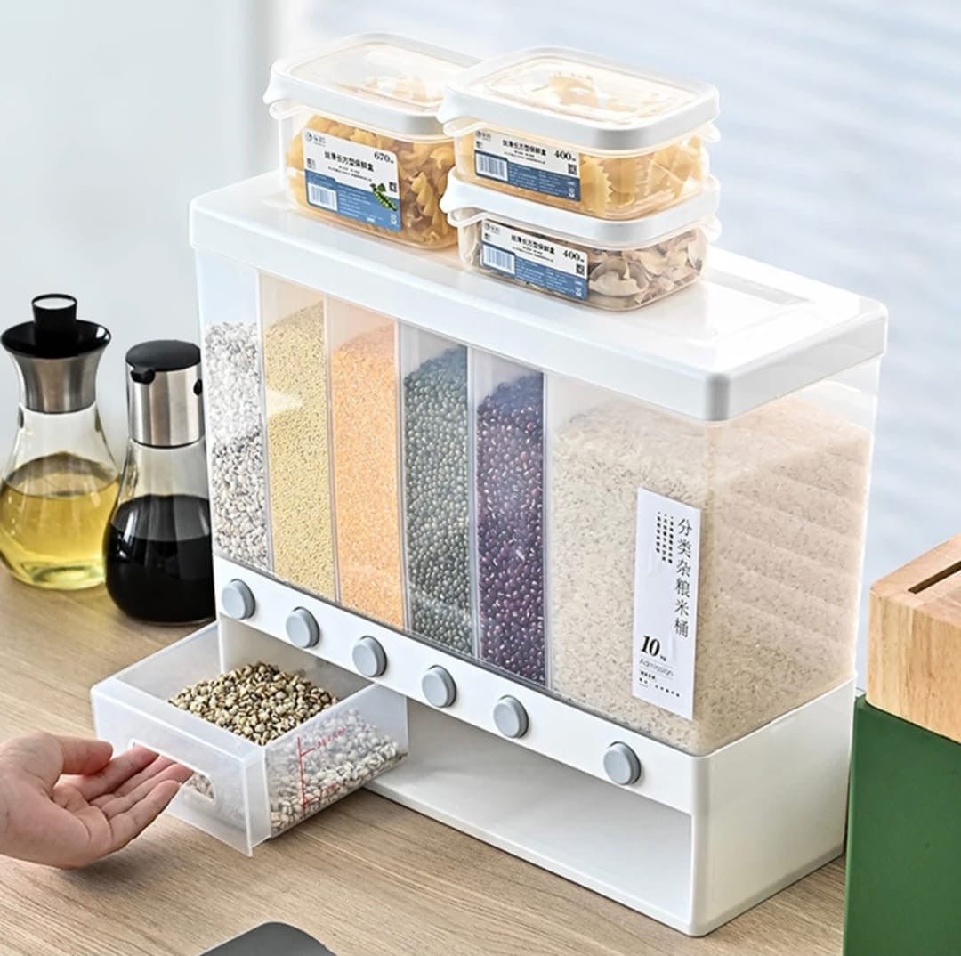 6 compartment cereals dispenser - Enkaji Households