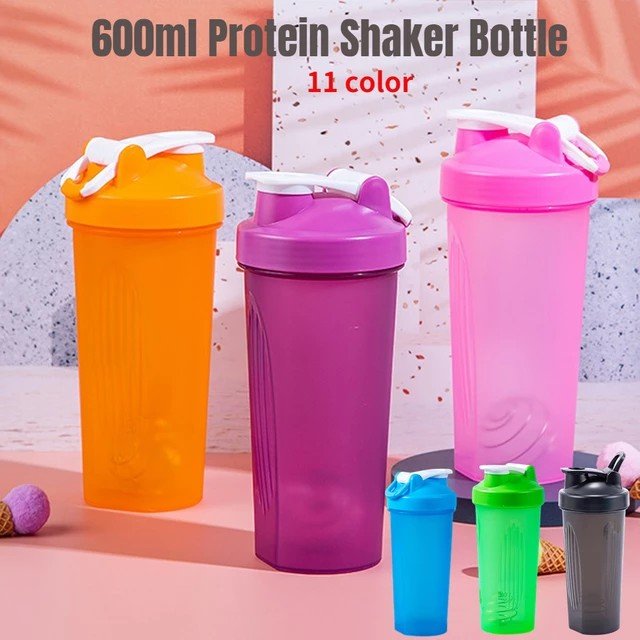 600ml Protein Shaker Bottle Herbalife Protein Powder Shake Cup for Ffitness Training Sport Slushy Water Bottle - Enkaji Households