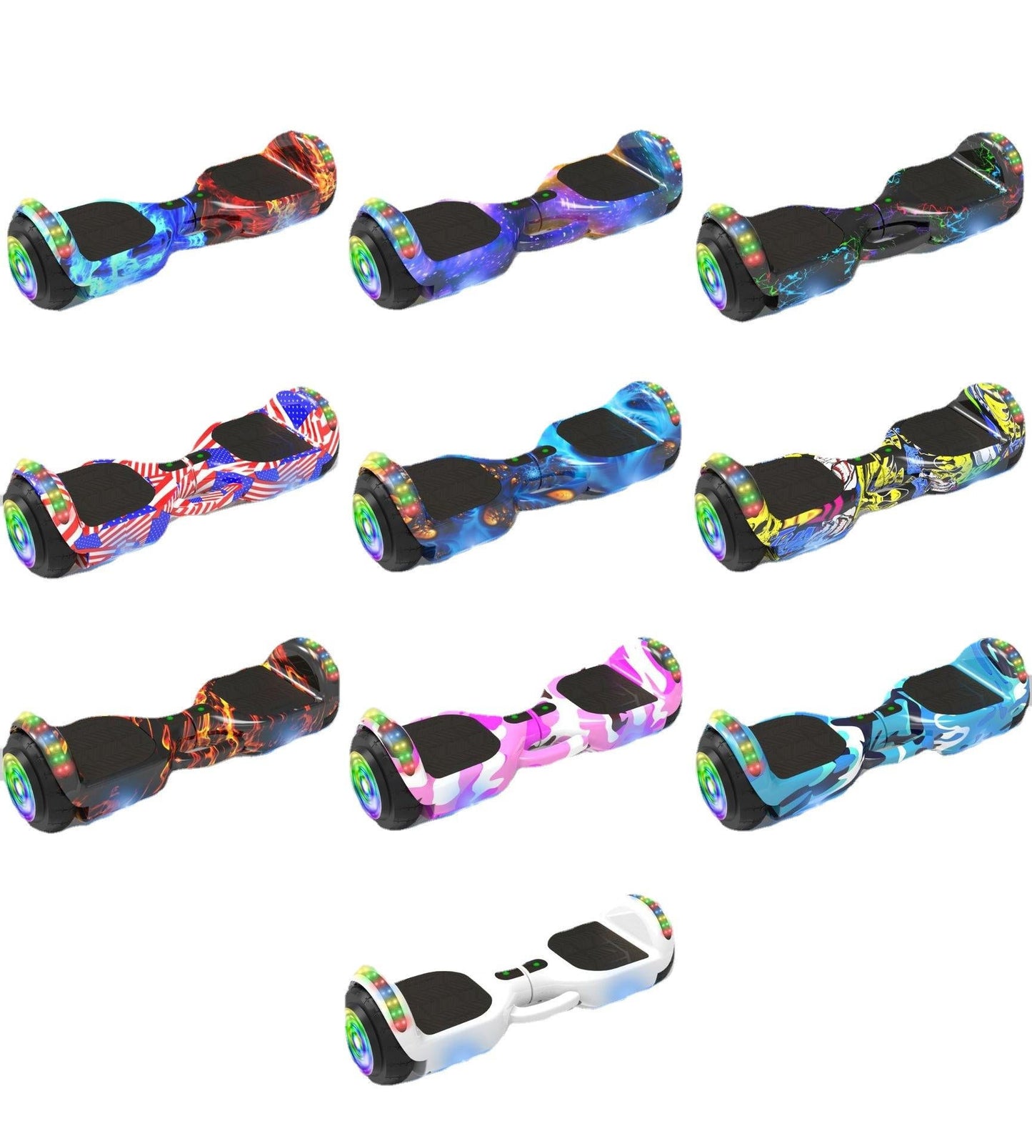 6.5 - Inch Kids’ Hoverboards with Bluetooth & LED Lights - Enkaji Households