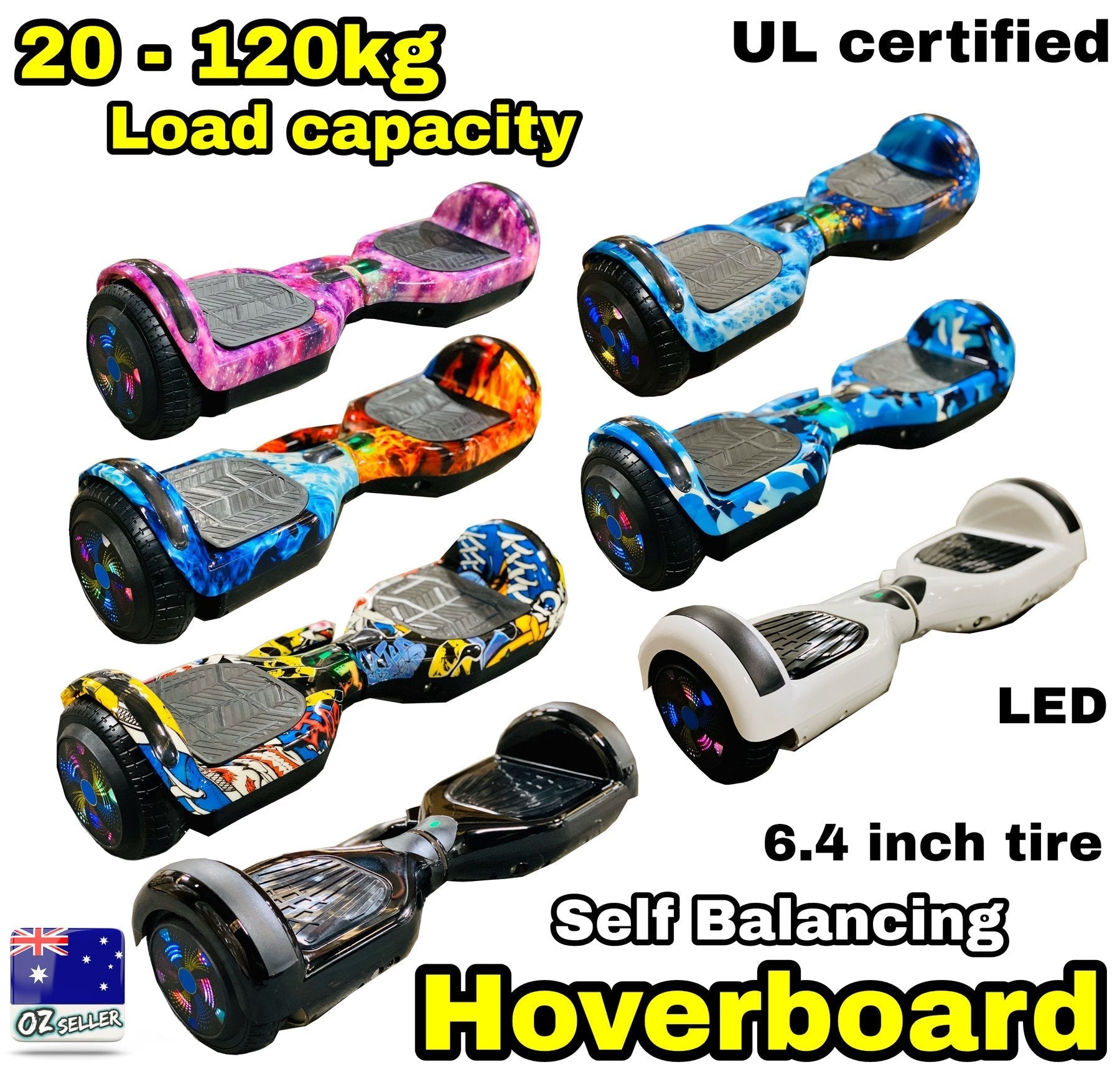 6.5 - Inch Kids’ Hoverboards with Bluetooth & LED Lights - Enkaji Households