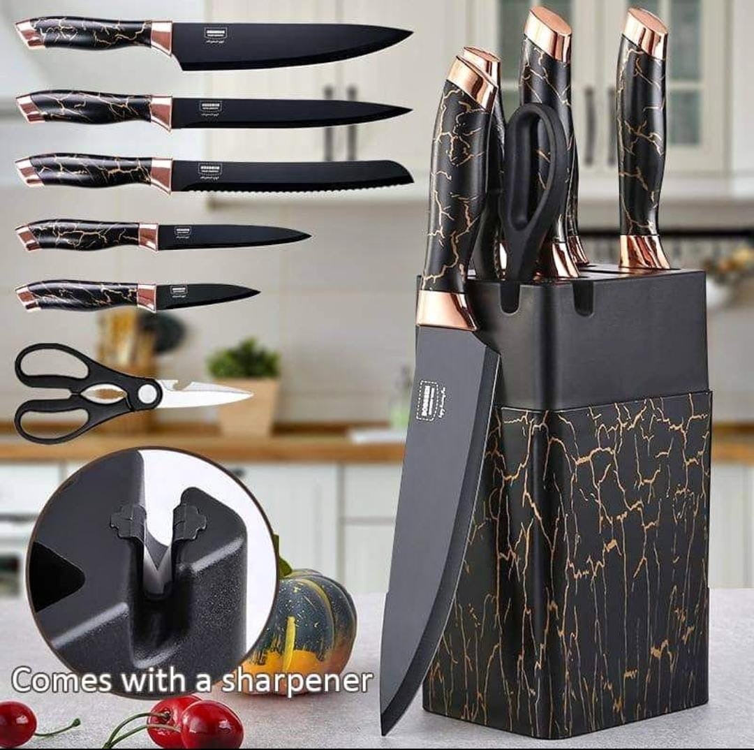 7 - Piece Marble Profile Knife Set - Enkaji Households