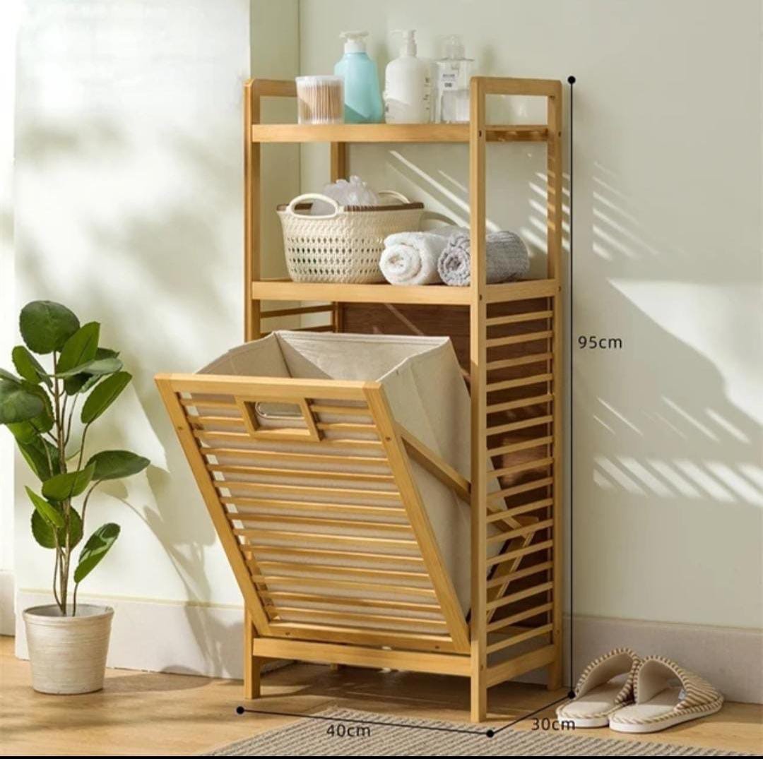 Bamboo Bathroom hamper Laundry Basket - Enkaji Households