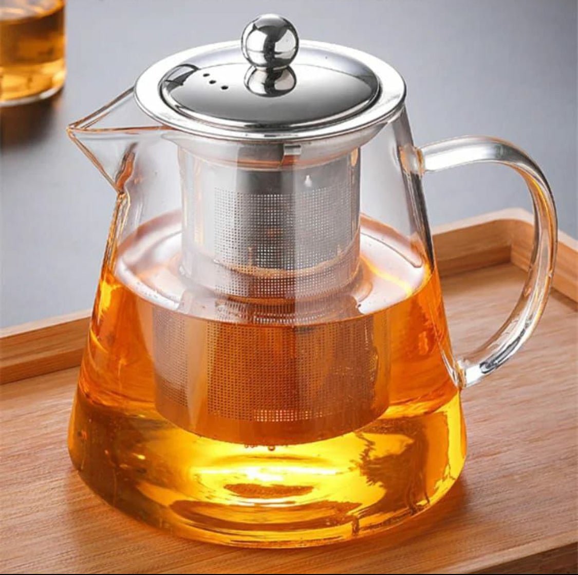 Borosilicate Glass Teapot with Stainless Steel Infuse - Enkaji Households