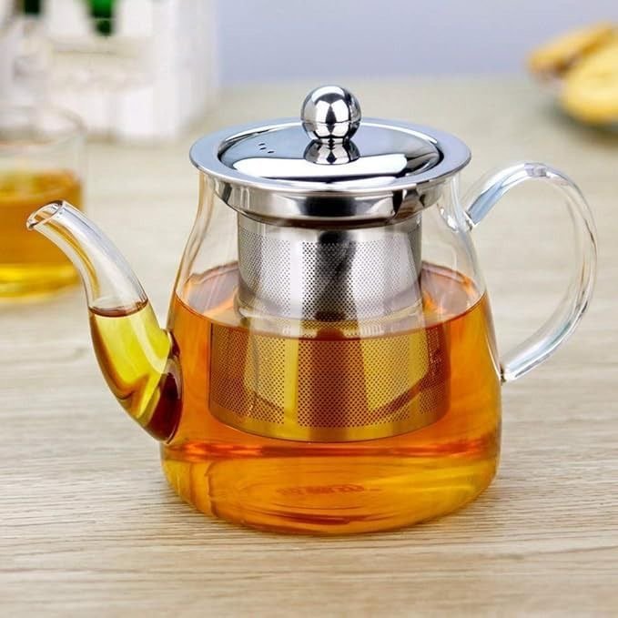 Borosilicate Glass Teapot with Stainless Steel Infuse - Enkaji Households