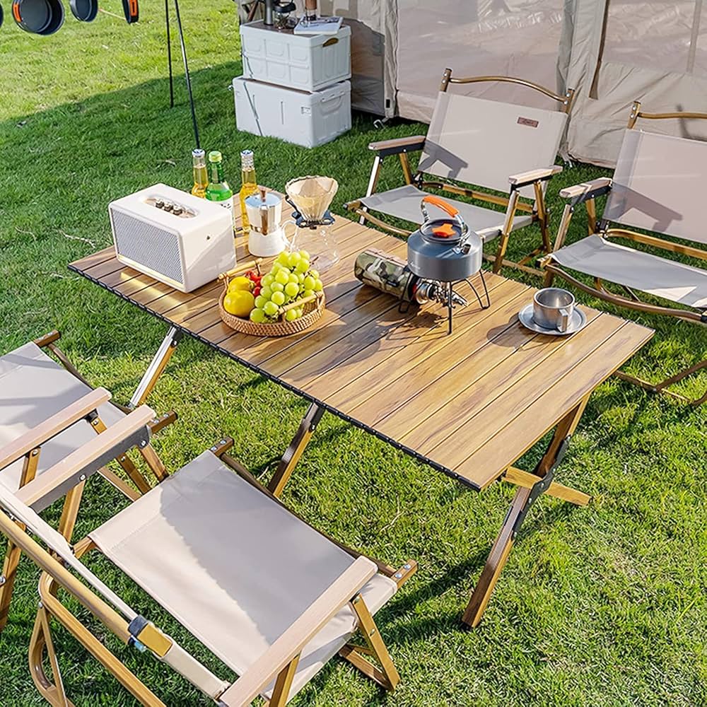 Camping Dining Set – Portable Table, 4 Chairs & Folding Storage Box - Enkaji Households