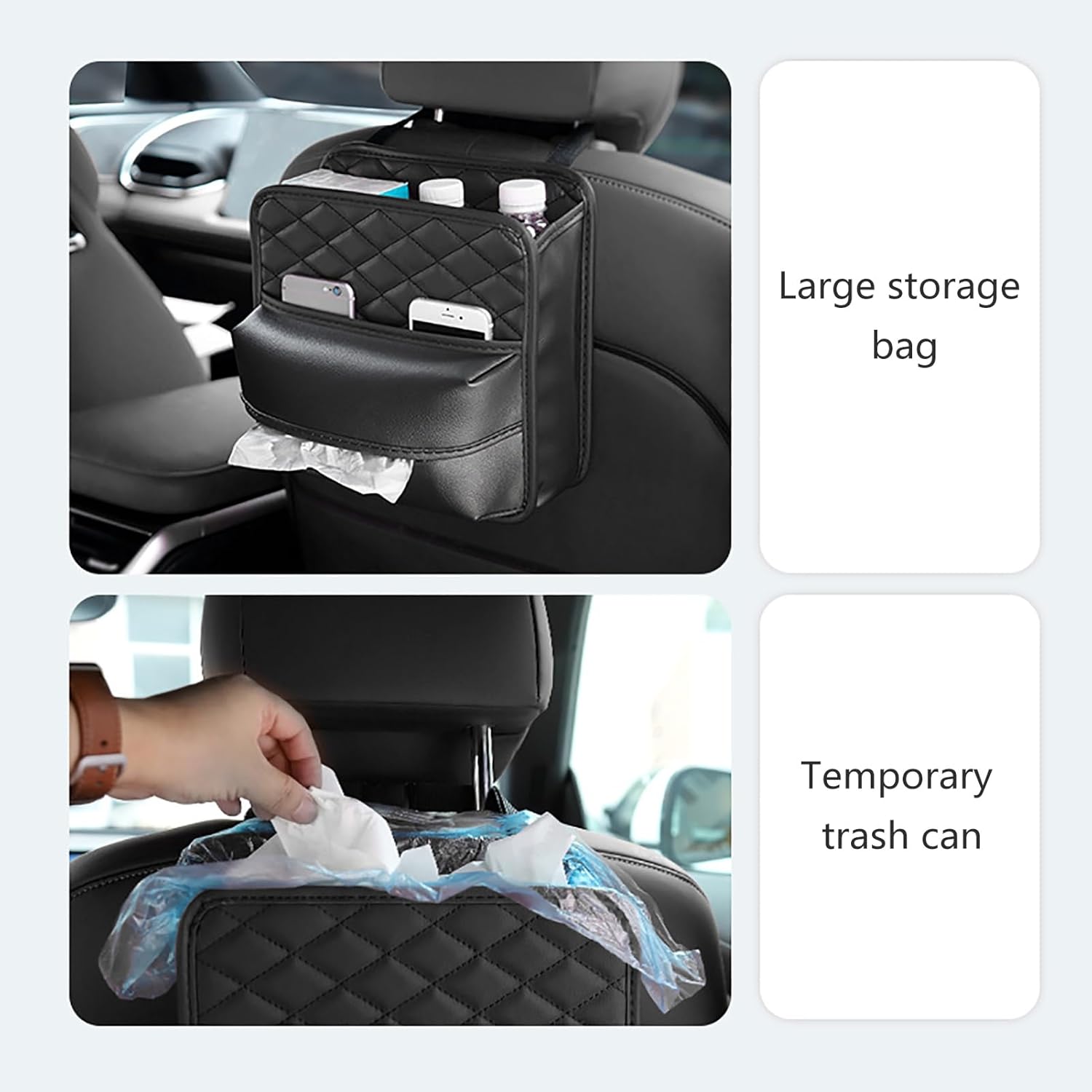 Car Back Seat Storage Leather Bag - Enkaji Households