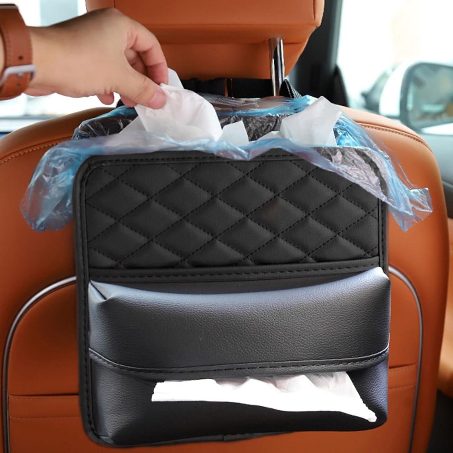 Car Back Seat Storage Leather Bag - Enkaji Households