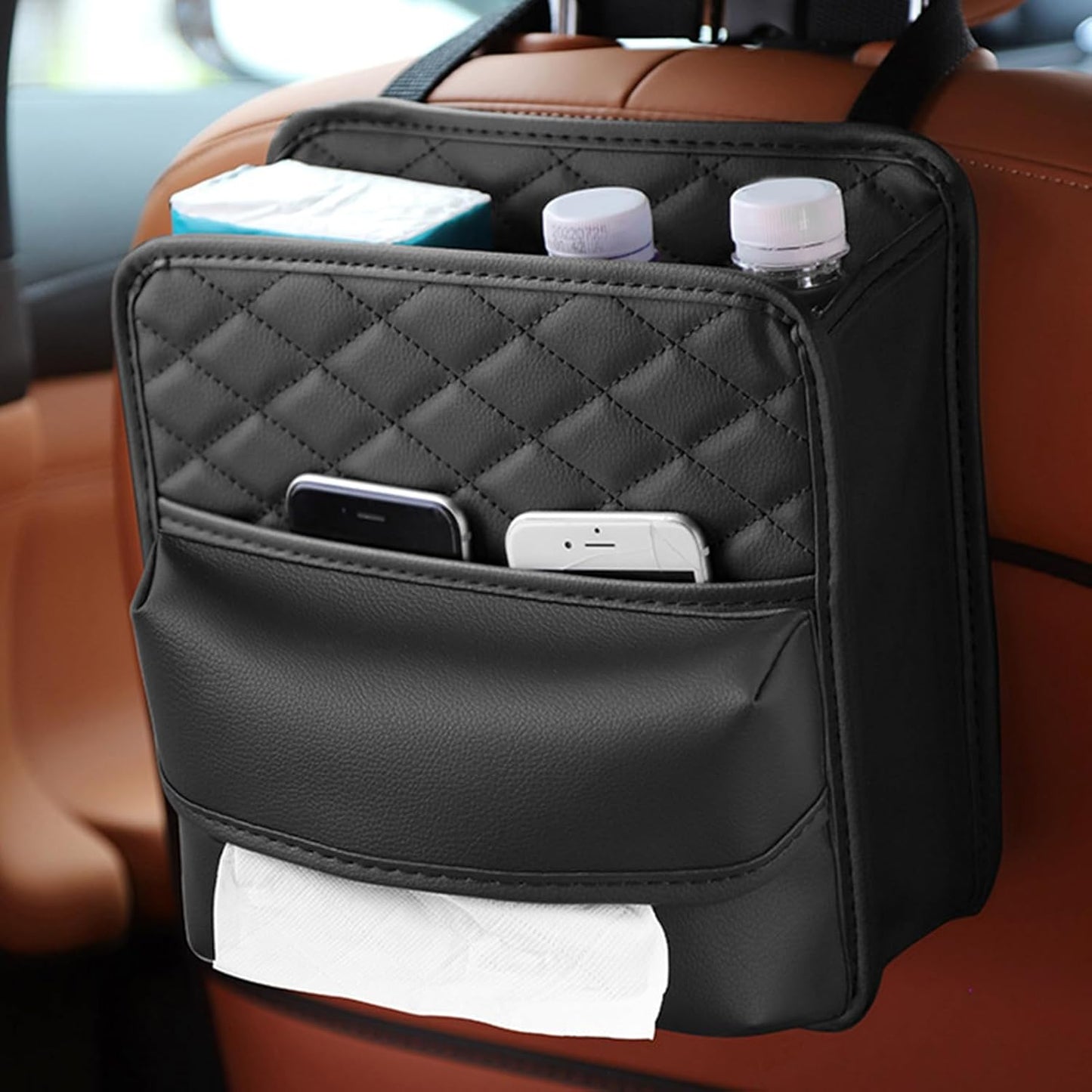 Car Back Seat Storage Leather Bag - Enkaji Households