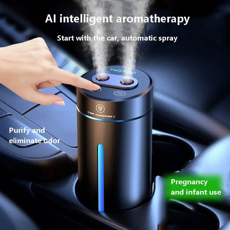 Car Humidifier with LED Light - Ultrasonic Smart Aroma Diffuser - Enkaji Households