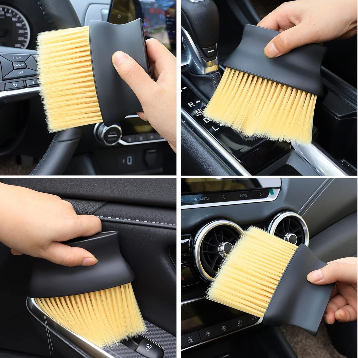 Car Interior Soft Cleaning Brush - High Density Bristles for Scratch - Free Cleaning - Enkaji Households