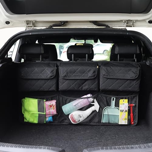 Car Rear Seat Back/Trunk Storage Organizer - Maximize Space & Keep Your Trunk Tidy - Enkaji Households