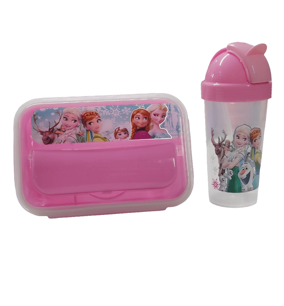 Cartoon themed lunch box+water bottle - Enkaji Households