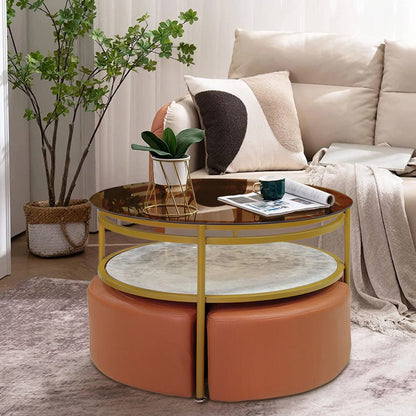 Coffee table wit 4 ottoman - Enkaji Households