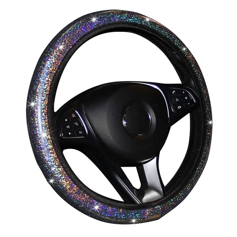 Crystal Steering Wheel Cover - Universal Diamond Bling for Women - Enkaji Households