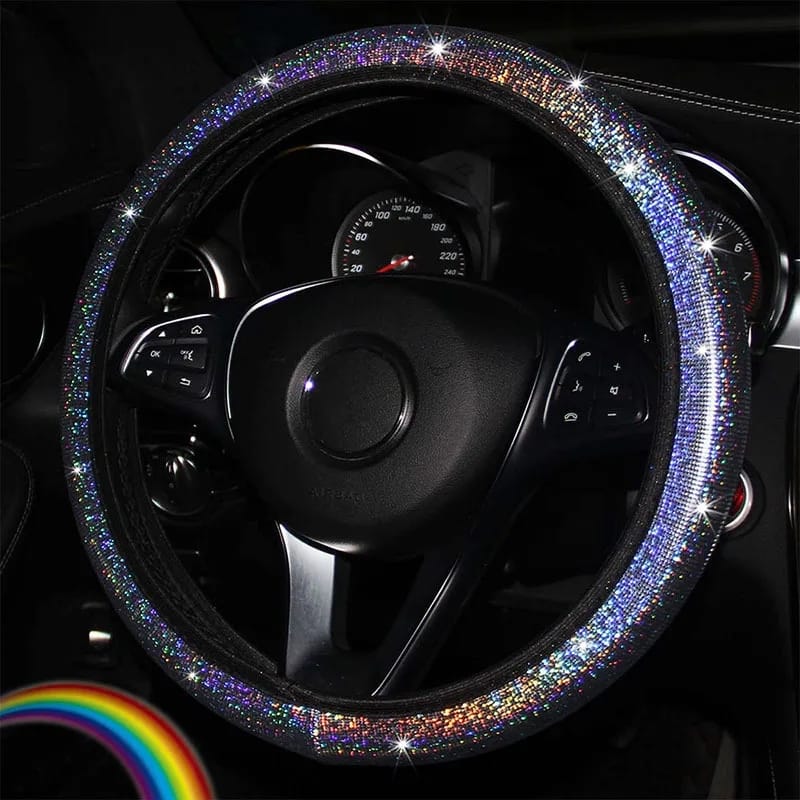 Crystal Steering Wheel Cover - Universal Diamond Bling for Women - Enkaji Households