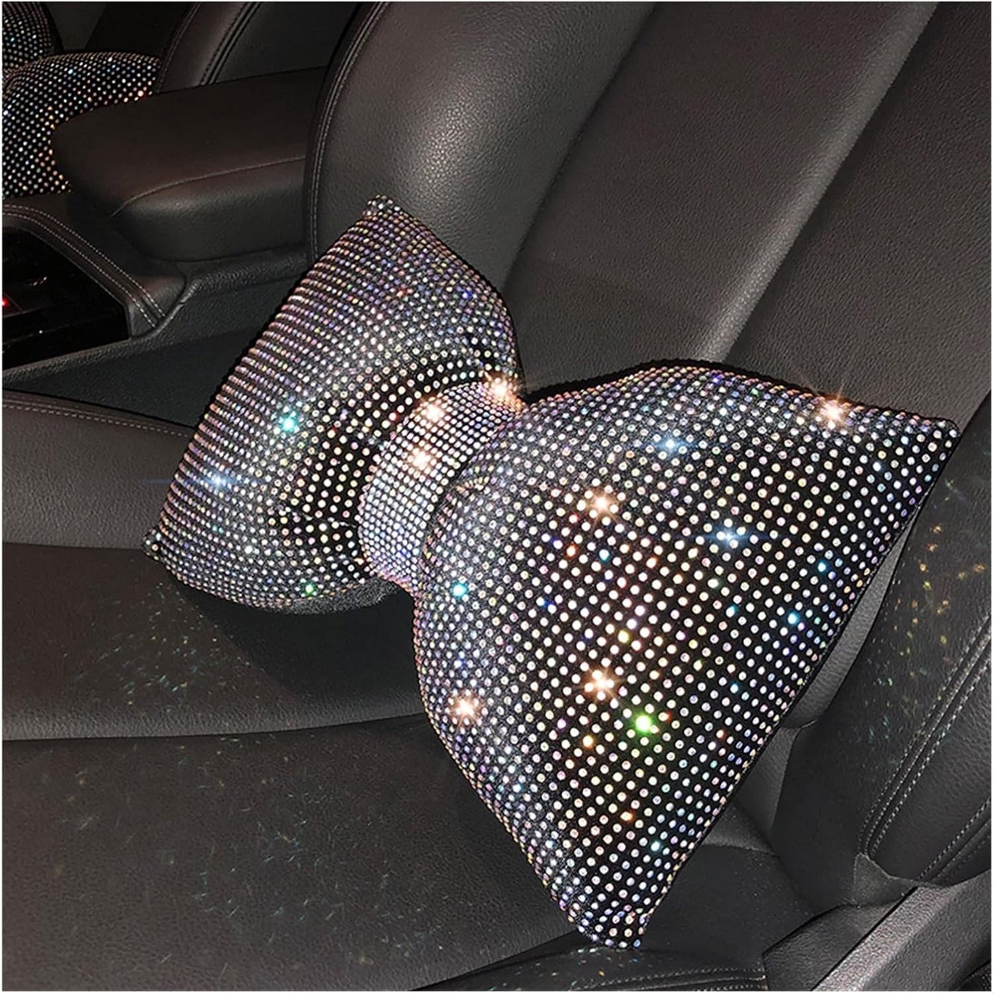 Diamond Bowknot Car Headrest (1 Pair) Comfortable Neck and Waist Support - Enkaji Households